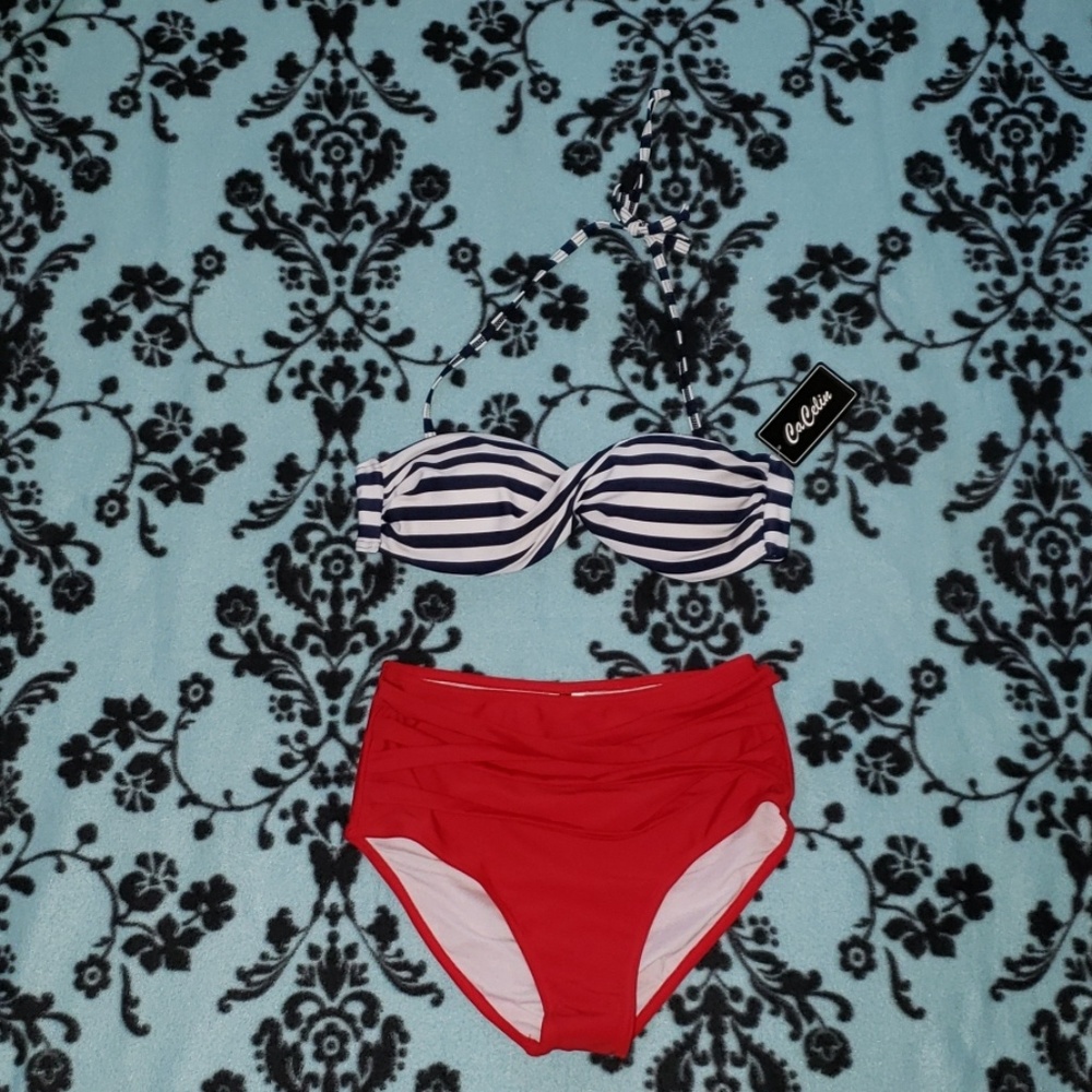 Twist top high waisted bikini